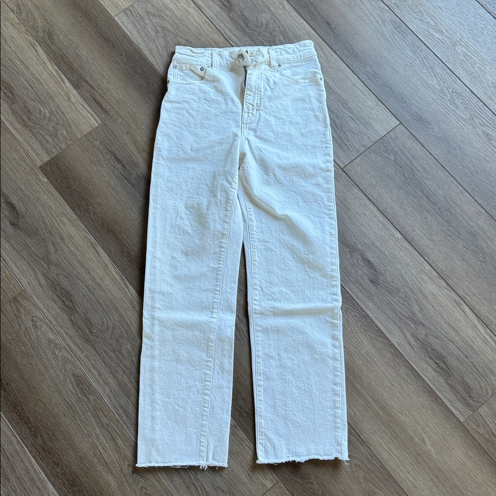 Madewell 90’s cropped White Straight-Leg Jeans